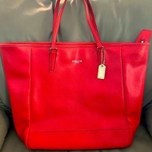 Leather Coach zippered tote. Great condition.